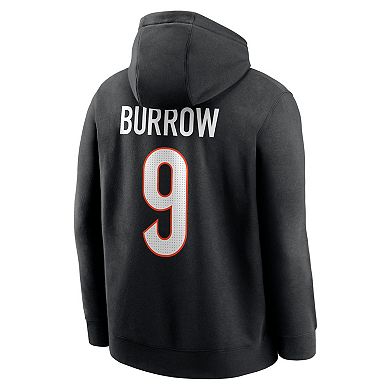 Men's Nike Joe Burrow Black Cincinnati Bengals Name & Number Hoodie
