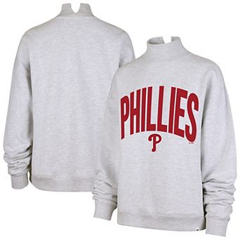 Women's '47 Heather Gray Philadelphia Phillies Subtle Muse Mock Neck Sweatshirt