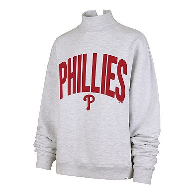 Women's '47 Heather Gray Philadelphia Phillies Subtle Muse Mock Neck Sweatshirt