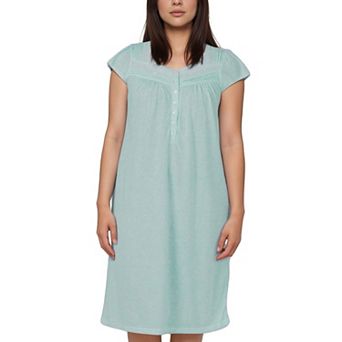 Women’s Tonal Floral Print Short Sleeve Cotton Blend Nightgown