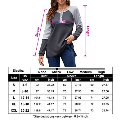Women's Summer Lightweight Waffle Knit Long Sleeve Raglan Top