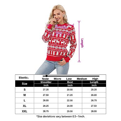 Women's Round Neck Long Sleeve Christmas Pullover Sweater