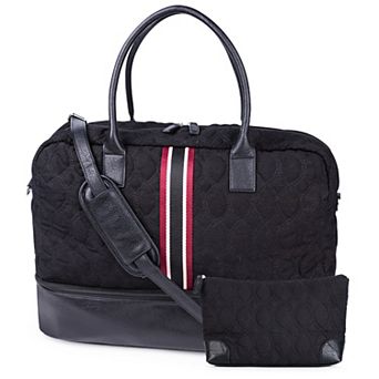 Canvas Weekender Bag, Overnight Travel Carry On Duffel with Shoe Pouch and Toiletry Bag