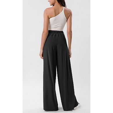 Women's High Waisted Lightweight Wide Leg Pants with Side Pockets