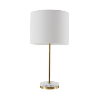 Globe Electric 19 in Matte Brass White Table Lamp