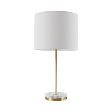 Globe Electric 19 in. Matte Brass White Table Lamp