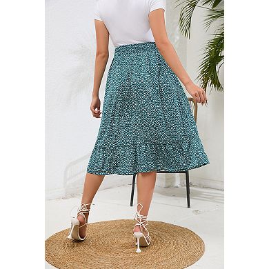 Women's Maternity High Waist Midi Skirt for Pregnancy