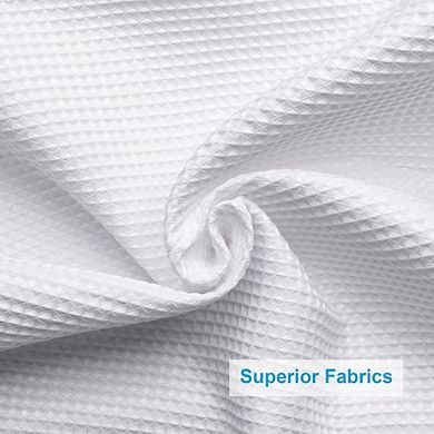 Waffle Fabric Shower Curtain, Heavy Duty Polyester, Hotel Quality