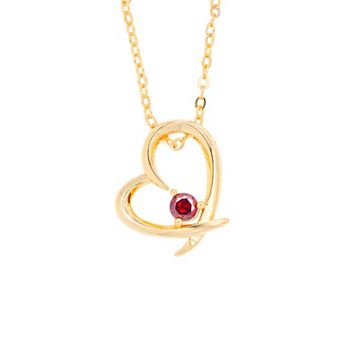 Traditions Jewelry Company Crystal Birthstone Collection Heart Pendant Necklace
