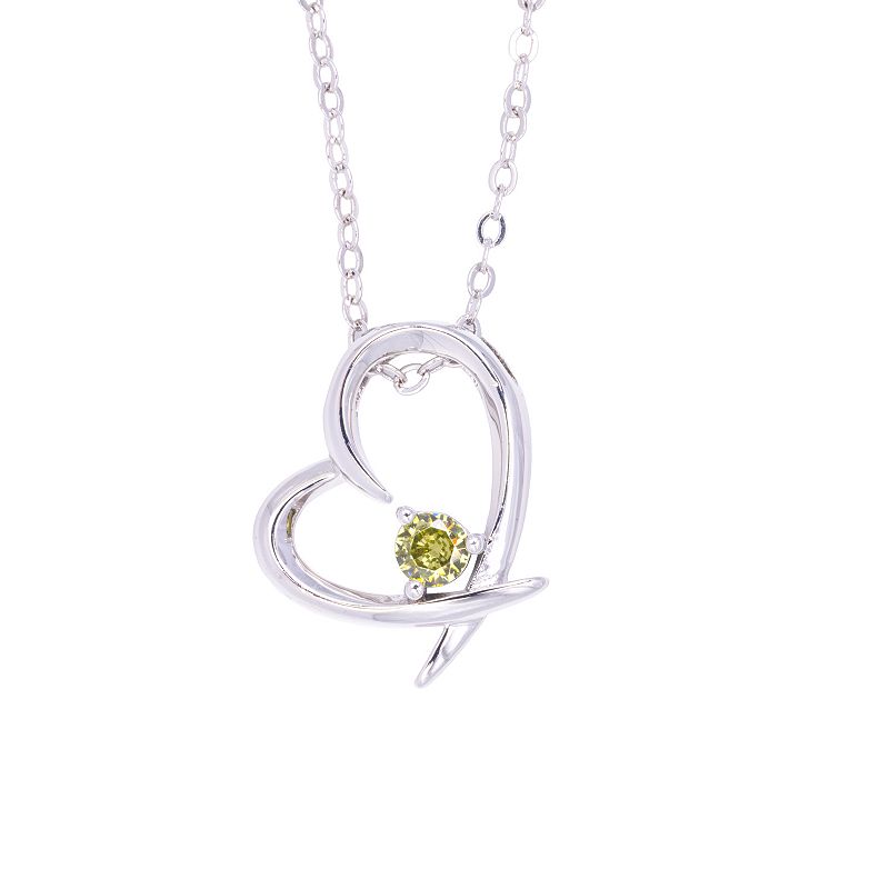 Traditions Jewelry Company Birthstone Collection Heart Pendant Necklace, Women's, 