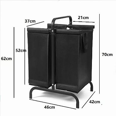 BAOURE Double Laundry Sorter Basket with Lid and Easy-Carry Handles for Home Organization