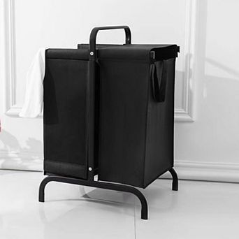 BAOURE Double Laundry Sorter Basket with Lid and Easy-Carry Handles for Home Organization