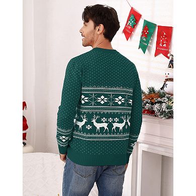 Men's Ugly Christmas Sweater Knit Pullover Crewneck Long Sleeve Sweaters
