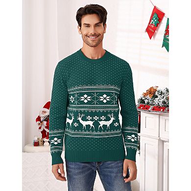 Men's Ugly Christmas Sweater Knit Pullover Crewneck Long Sleeve Sweaters