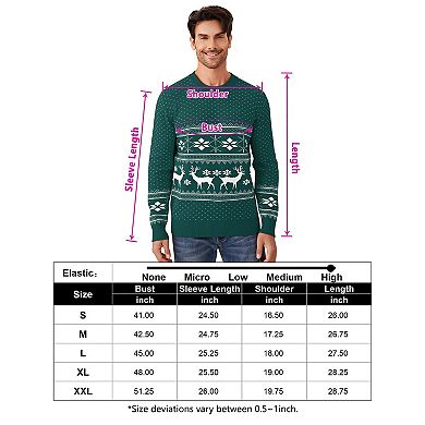 Men's Ugly Christmas Sweater Knit Pullover Crewneck Long Sleeve Sweaters