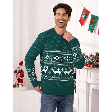 Men's Ugly Christmas Sweater Knit Pullover Crewneck Long Sleeve Sweaters