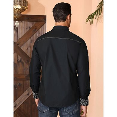 Men's Long Sleeve Western Cowboy Style Button-Down Shirts
