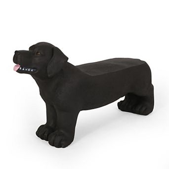 Lightweight Concrete Labrador Dog Outdoor Garden Patio Bench For Home And Backyard Decor
