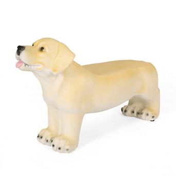 Lightweight Concrete Labrador Dog Outdoor Garden Patio Bench For Home And Backyard Decor