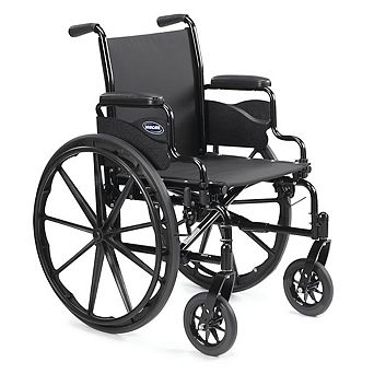 Invacare SL Lightweight Wheelchair, Adjustable Desk Arms, 18" Seat, Black