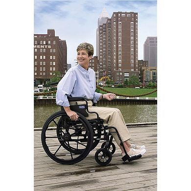Invacare SL Lightweight Wheelchair, Adjustable Desk Arms, 18" Seat, Black