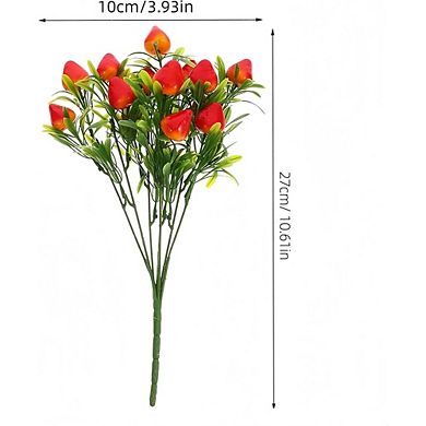 6-Piece Artificial Strawberry Plant Stems, Home & Table Decor