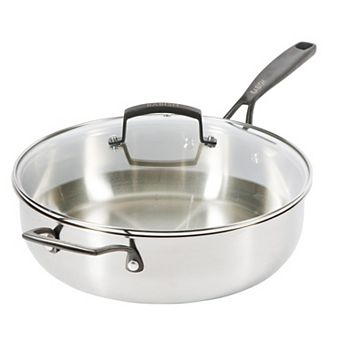 Babish 5-qt Stainless Steel Saute Pan with Lid Heavy Duty Oven Induction Safe