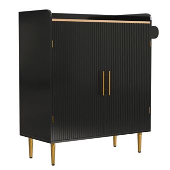 Modern Coffee Bar Cabinet, Black