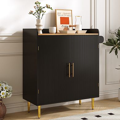 Modern Coffee Bar Cabinet, Black