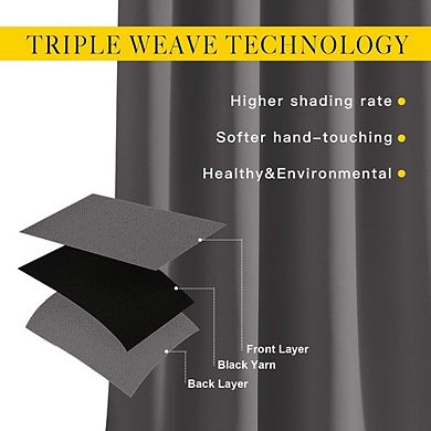 Blackout Curtains Thermal Drapes for Room Darkening & Light Blocking
