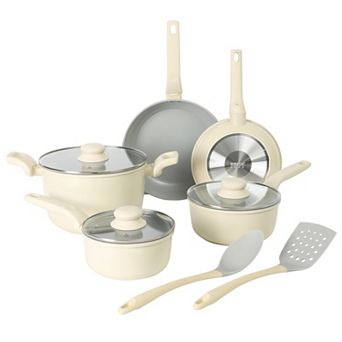 Gibson Home Barnsdall 10 pc Premium Ceramic Nonstick Pots and Pans Aluminum Cookware Set