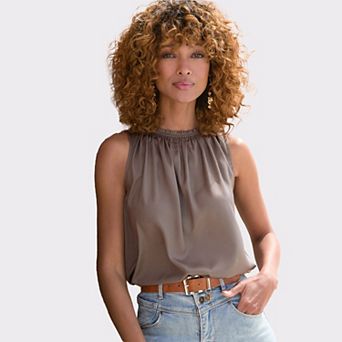Lascana Women's High Neck Sleeveless Blouse