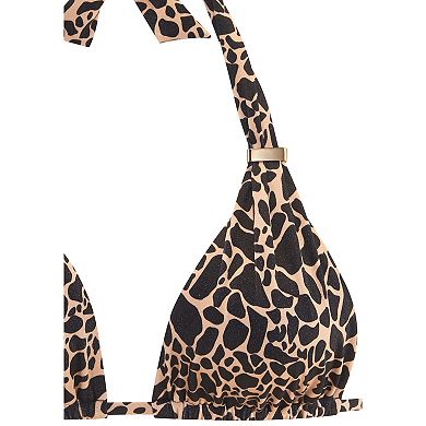 Lascana Women's Giraffe Print Triangle Bikini Top