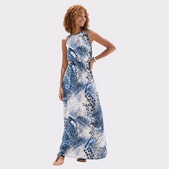 Lascana Women's High Neck Sleeveless Maxi Dress
