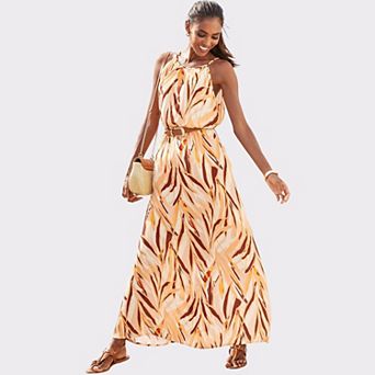 Lascana Women's High Neck Sleeveless Maxi Dress
