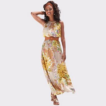 Lascana Women's High Neck Sleeveless Maxi Dress