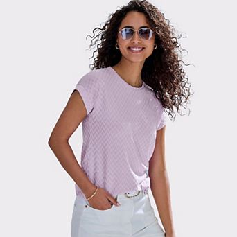 Lascana Women's Herringbone Short Sleeve Top