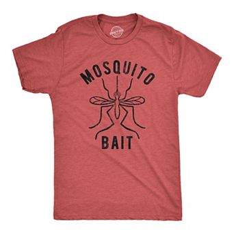 Mens Mosquito Bait T Shirt Funny Camping Campfire Outdoors Bug Bite Graphic Novelty Tee