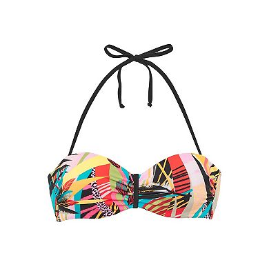 Lascana Women's Mix Print Bandeau Bikini Top