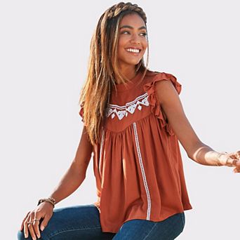 Lascana Women's Embroidered Blouse