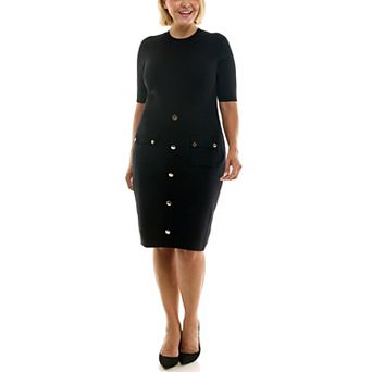 Plus Size Nina Leonard Spring Sweater Dress