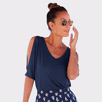Lascana Women's Cut Out Sleeve Top
