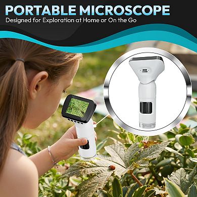 Contixo MS2 WiFi Digital Microscope with LCD Screen, 1000X Magnification, Rechargeable for Kids