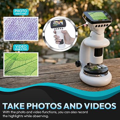 Contixo MS2 WiFi Digital Microscope with LCD Screen, 1000X Magnification, Rechargeable for Kids