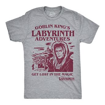Mens Funny T Shirts The Goblin Kings Labyrinth Adventures Jim Henson's Movie Tee For Men