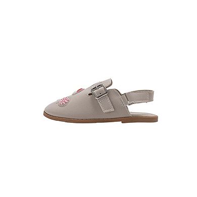 bebe Toddler Girls Closed Toe Sandals with Buckle Strap and Charms