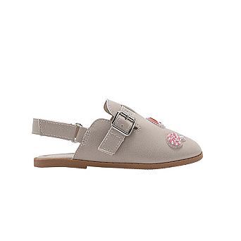 bebe Toddler Girls Closed Toe Sandals with Buckle Strap and Charms