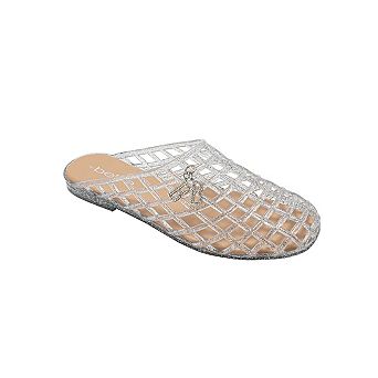 bebe Womens Jelly Mule Flats with Dangling Charms Slip On Shoes