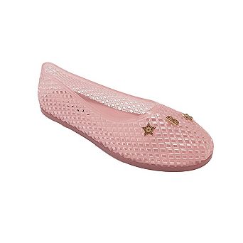 bebe Womens Jelly Flats with Charms Slip On Lightweight Shoes