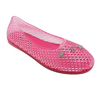 bebe Womens Jelly Flats with Charms Slip On Lightweight Shoes